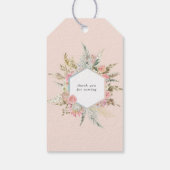 Elegant Blush Bohemian Floral Vrijgezellenfeest Cadeaulabel (Achterkant)