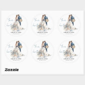 Elegant Blush Bruiloft Ronde Sticker (Vel)