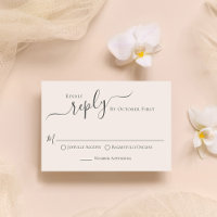 Élégant Blush Calligraphy Ampersand Invité RSVP