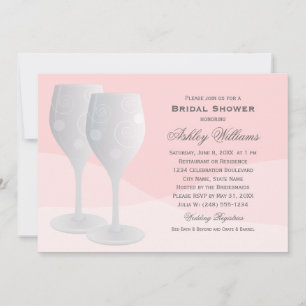 Elegant Blush Cheers Wine Glasses Vrijgezellenfees Kaart