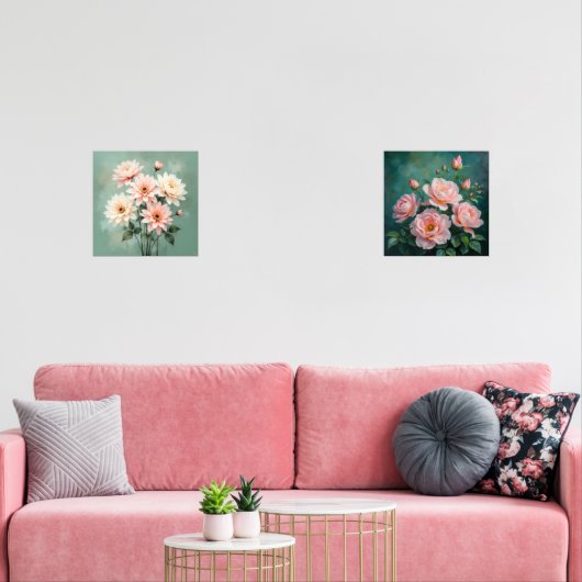 Elegant Blush Chrysanthemum Art (Salon)