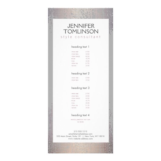 Elegant Blush Confetti Rain Pattern Grey Reclamekaart (Voorkant)