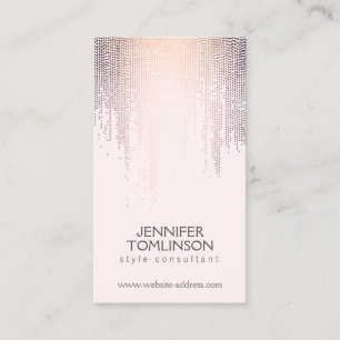 Elegant Blush Confetti regenpatroon roze Visitekaartje