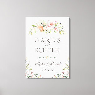 Elegant Blush Cream Floral Kaarten & Gifts Wedding Canvas Afdruk