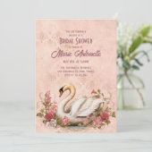Elegant Blush Damask Rococo Vrijgezellenfeest Kaart (Staand voorkant)