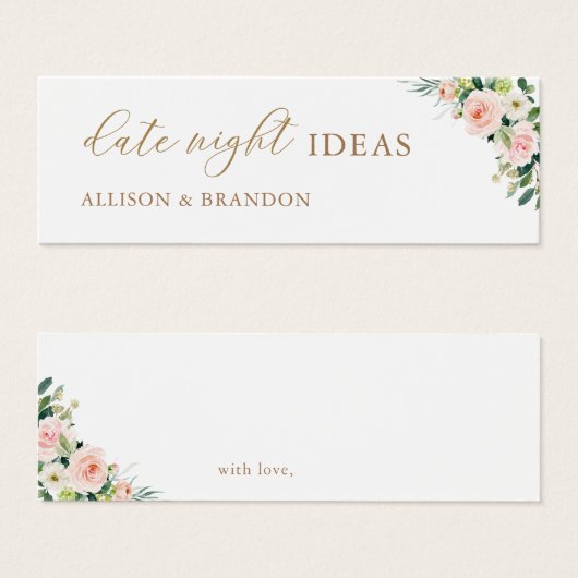 Elégant Blush Date Night Ideas Carte Wedding showe (Devant & derrière)