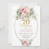Elegant Blush Digital 70th Birthday Invitation (Devant)