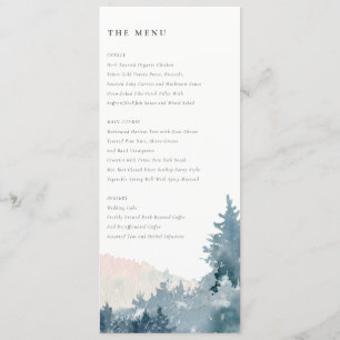 ELEGANT BLUSH DUSKY BLUE MOUNTAINES PINE WEDDING MENU
