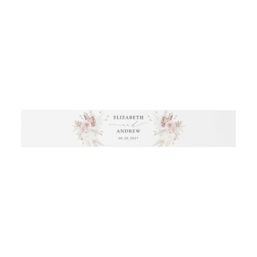 Elegant Blush Dusty Roos Bloemen Bruiloft Uitnodigingen Wikkel (Vlak)