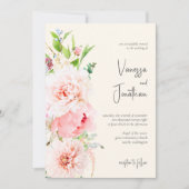 Elegant Blush en Ivory Floral Invitation Kaart (Voorkant)