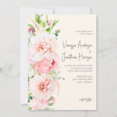 Elegant Blush en Ivory Floral Stylish Script Kaart (Voorkant)