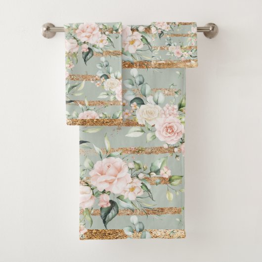 Elégant Blush Eucalyptus Sage Vert Or (En situation)