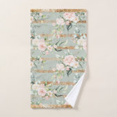 Elégant Blush Eucalyptus Sage Vert Or (Serviette à main)