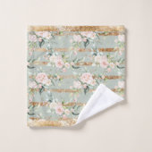 Elégant Blush Eucalyptus Sage Vert Or (Gant de toilette)