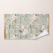 Elégant Blush Eucalyptus Sage Vert Or (Serviette à main)