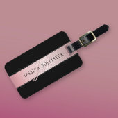 Elegant Blush Faux Roos Gold | Naam en Initiaal Bagagelabel