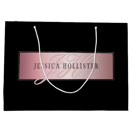 Elegant Blush Faux Roos Gold | Naam en Initiaal Groot Cadeauzakje