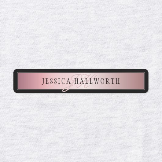 Elegant Blush Faux Roos Gold | Naam en Initiaal Labels (Design 1)