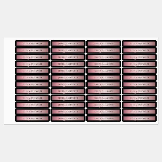 Elegant Blush Faux Roos Gold | Naam en Initiaal Labels (Vel)