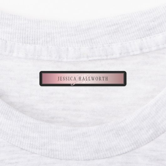 Elegant Blush Faux Roos Gold | Naam en Initiaal Labels (Aangebracht)