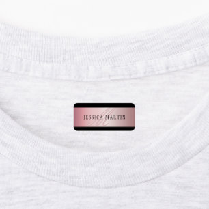 Elegant Blush Faux Roos Gold Naam en Initiaal Labels