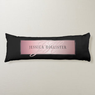 Elegant Blush Faux Roos Gold Naam en Initiaal Lichaamskussen