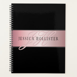 Elegant Blush Faux Roos Gold Naam en Initiaal Planner
