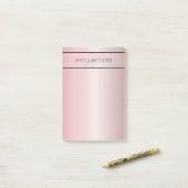 Elegant Blush Faux Roos Gold | Naam en Initiaal Post-it® Notes (Op bureau)