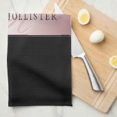 Elegant Blush Faux Roos Gold | Naam en Initiaal Theedoek (Quarter Fold)