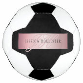 Elegant Blush Faux Roos Gold | Naam en Initiaal Voetbal (Voorkant)