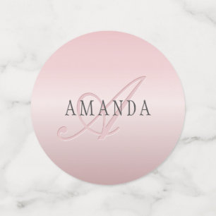 Elegant Blush Faux Roos Gold Naam en monogram Confetti