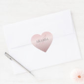 Elegant Blush Faux Roos Gold | Naam en monogram Hart Sticker (Envelop)