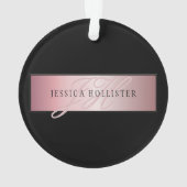 Elégant Blush Faux Rose Gold | Nom et initiales (dos)