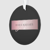 Elégant Blush Faux Rose Gold | Nom et initiales (devant)