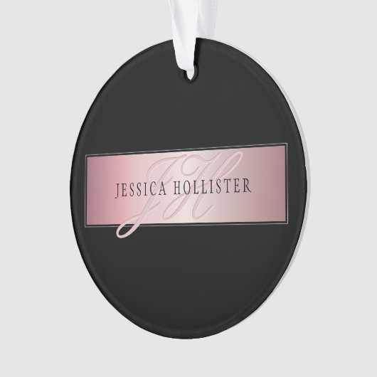 Elégant Blush Faux Rose Gold | Nom et initiales (devant)