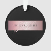 Elégant Blush Faux Rose Gold | Nom et initiales (devant)