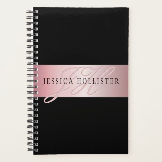 Elégant Blush Faux Rose Gold | Nom et initiales (Devant)