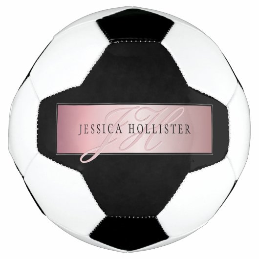 Elégant Blush Faux Rose Gold | Nom et initiales (Devant)