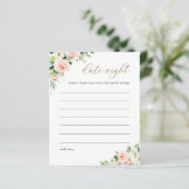 Elégant Blush Fête des mariées Date Nuit Carte Ide (Debout devant)