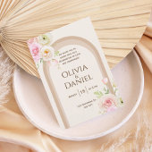 Elegant Blush Floral Arch Wedding Invitation