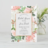 Elégant Blush Floral Bridal Showbale Invitation (Debout devant)