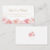 Elegant blush floral bruiloft Website Tussenkaart Plaatskaartje (Voorkant / Achterkant)