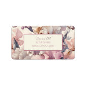 Elegant Blush Floral Chic Bruiloft Retouradres Etiket (Voorkant)