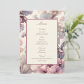 Elégant Blush Floral Chic Menu Mariage élégant (Debout devant)