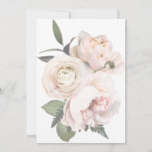 Elégant Blush Floral Fête des mariées Invitation f (Dos)