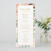 Elegant Blush Floral Garden | Pastel Wedding Programma (Staand voorkant)