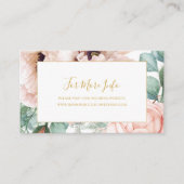 Elegant Blush Floral Garden | Weddenschap Informatiekaartje (Voorkant)