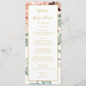 Elegant Blush Floral Garden | Weddenschap Menu (Voorkant)