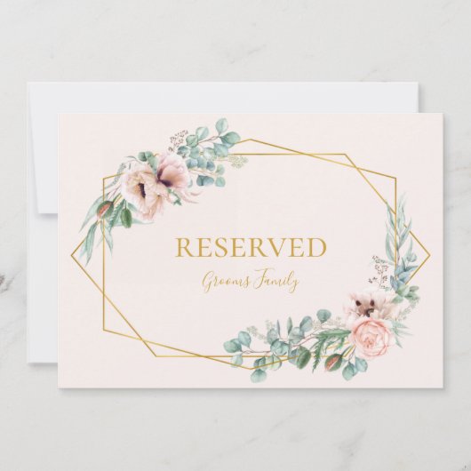 Elegant Blush Floral | Gereserveerd deegteken (Voorkant)