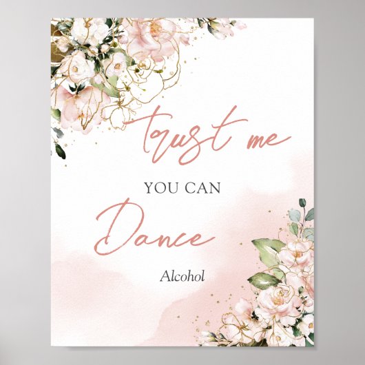 Elegant blush floral gold, vertrouw me dat je kunt poster (Voorkant)